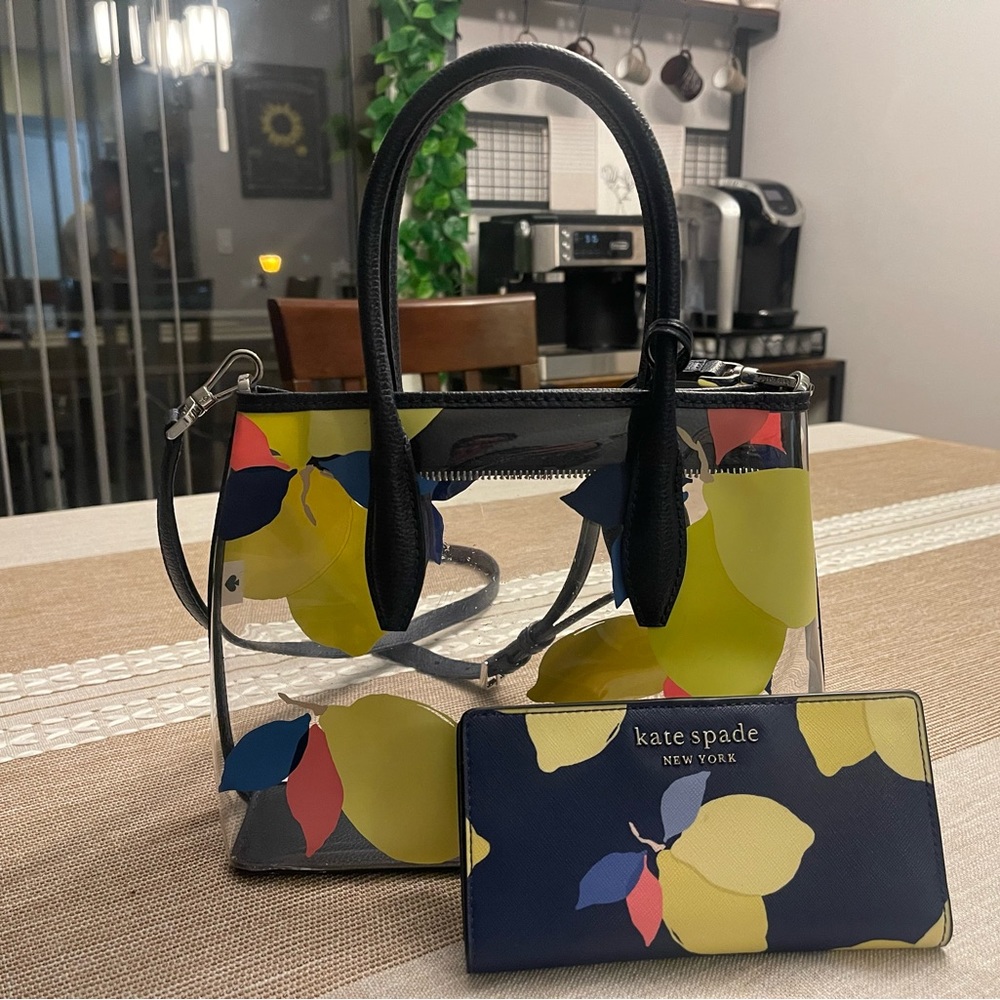 Kate Spade see through lemon bag & matching wallet